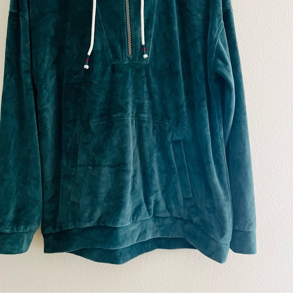 Marine Layer Men's Turquoise 1/2 Zip Hooded Sweatshirt Size Medium - Picture 3 of 6